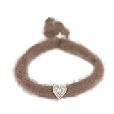 Armband flauschig taupe silber